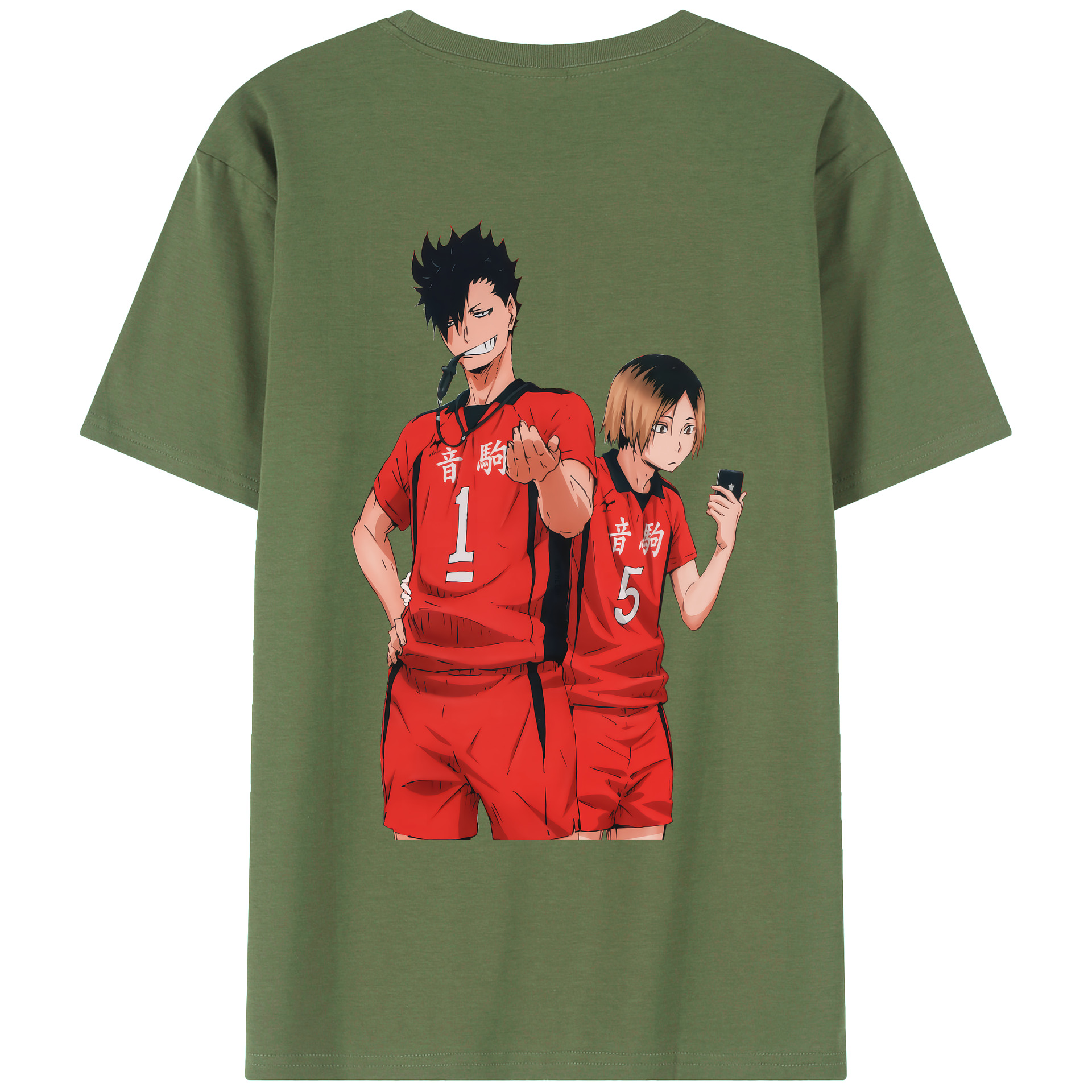（画像用） ハイキュー!! Haikyu!! 綿100％ メンズ半袖Tシャツ（バックプリント） 通気性